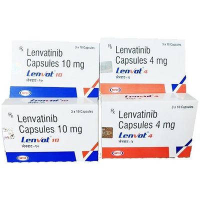 Natco, Tlph, Phokam, Beacon, Eisai Lenvatinib E7080 Lenvima 4mg*30 tablet Karsinoma hepatoseluler, kanker tiroid, kanker sel ginjal, kanker lambung untuk kanker stadium 1 2 3