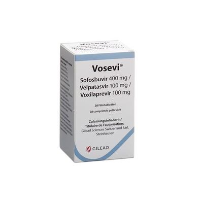 Gilead Sofosbuvir/ Velpatasvir/ Voxilaprevir Vosevi 400mg*28 tablet Hepatitis C Untuk kanker stadium 1 2 3